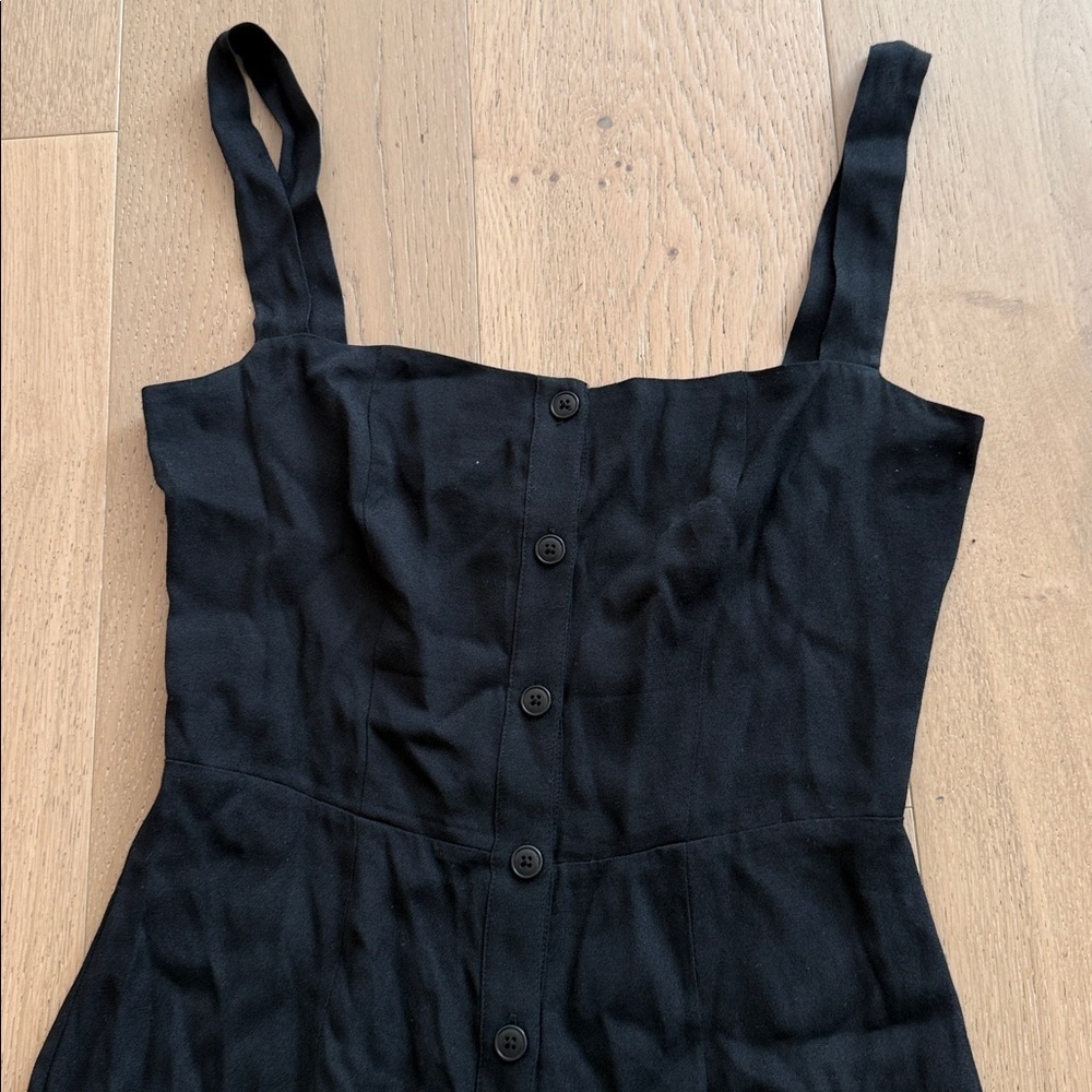 Reformation Black Square-Neck Button Jumpsuit - Picture 5 of 8